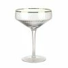 Wheel&Barrow Home COUPE GLASS Optic Clear With Gold Rim 255ml