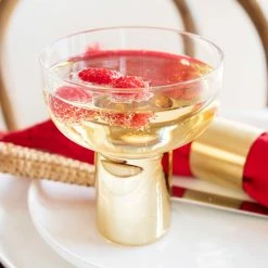 Wheel&Barrow Home Drinkware COUPE GLASS Heavy Base Gold 260ml