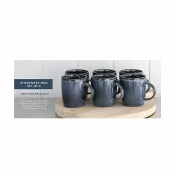 Wheel&Barrow Home MUG SET Stoneware Mediterranean Blue 6pcs