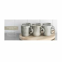 Wheel&Barrow Home MUG SET Stoneware Olive Green 6pcs Coffee & Tea Sets
