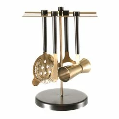 Wheel&Barrow Home BAR TOOL SET Gold With Black Coating 24x15cm