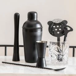 Wheel&Barrow Home COCKTAIL SET Matt Black 6pc Cocktail & Barware Tool Sets