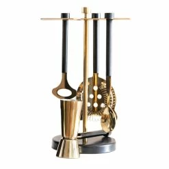 Wheel&Barrow Home BAR TOOL SET Gold With Black Coating 24x15cm